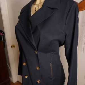 Michael Kors Navy Blazer Goldtone Button Size L